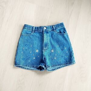 Vintage embroidered jean shorts 16 girls